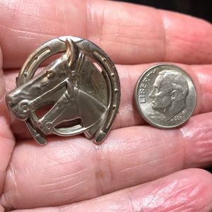 Precious Vintage Sterling Horses Pin